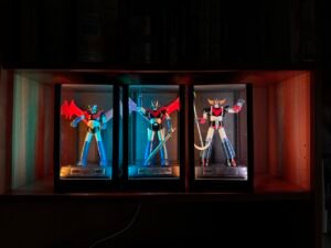 Vetrina stampata in 3D per action figure con retroilluminazione WLED, personalizzabile nelle dimensioni e nei colori, compatibile con Soul of Chogokin e dotata di controller audio.